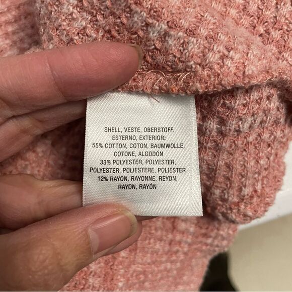 Anthropologie Postmark Heather Pink Maurisa Cowl Neck Peplum Waffle Sweater XS - Picture 7 of 9